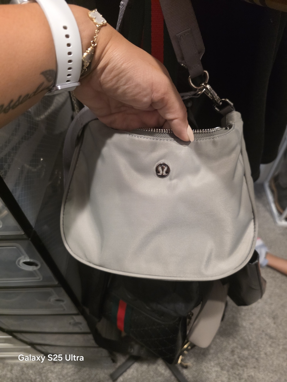 lululemon athletica Light Gray Shoulder Crossbody Bag